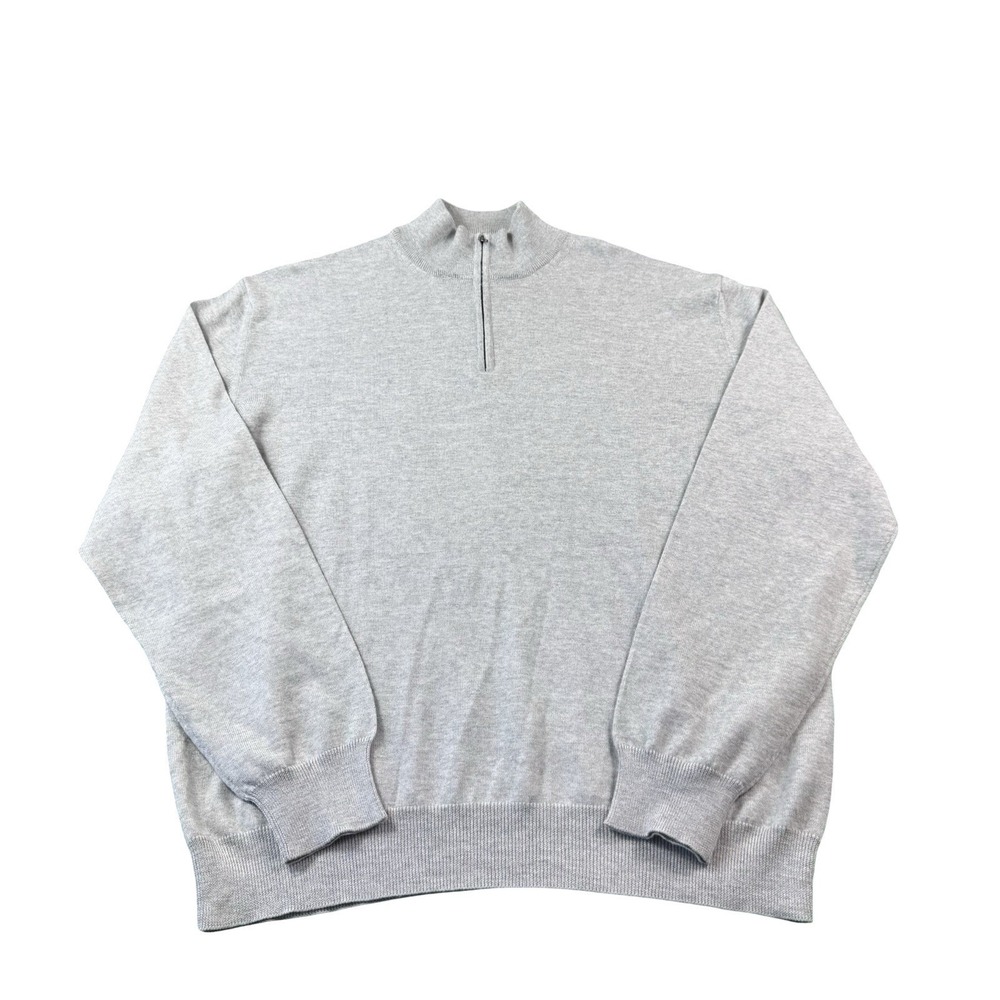 Canali Current Gray Half Zip Men's Pullover Sweater Size 56 EU